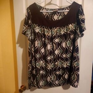 Stretch Argyle Design Top